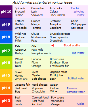 Acid load of staple foods