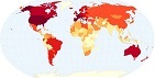 Добове споживання жиру в різних країнах планети