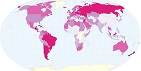 Рівень споживання цукру на душу населення в різних країнах планети